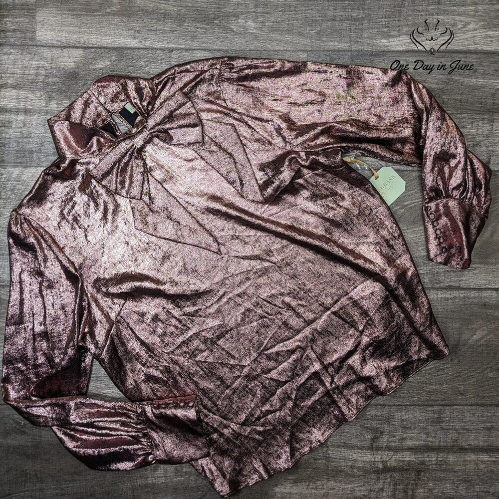 Ryegrass Rose Gold Long Sleeve Blouse Size XXL